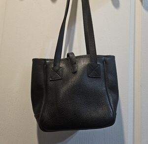 Elegant Black Leather Tote Bag
